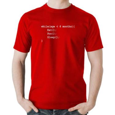 Imagem de Camiseta Algodão Eat Poo Sleep Código - Foca na Moda, Vermelho, P