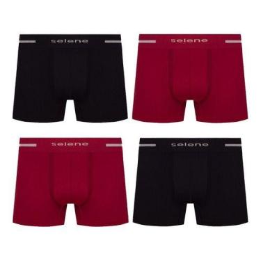 Imagem de Kit 4 Cueca Boxer Box Microfibra  Selene Masculina Original, Preta com