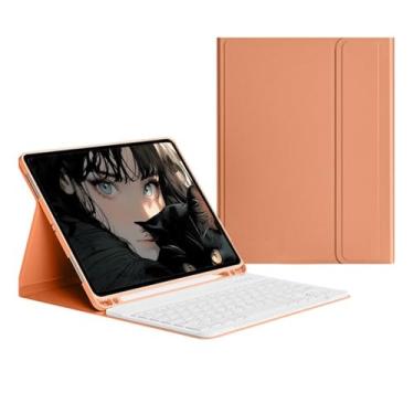 Imagem de Capa Para Tablet Com Teclado Bluetooth Para Samsung Tab S8 Ultra 14, 6 Polegadas (Laranja Vibrante, Teclado comum)