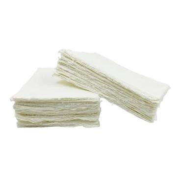 Imagem de Deckle Papers® Deckled Edge Cartões de papel feitos à mão, cartões de acompanhante, cartões de visita, 150 g/m² de espessura, 5 x 7 cm (pacote com 100 peças) - Off White