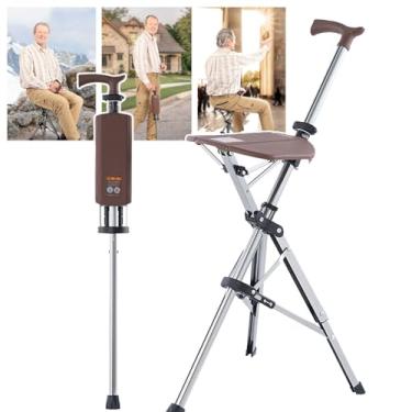 Imagem de CHONGHAN Cadeira De Muleta,Assento Para Bengala Tripé,Antiderrapante/Leve,Pesa Apenas 1kg,Suporte 120 Kg,Liga De AlumíNio, Para Idosos Esperando Em Filas