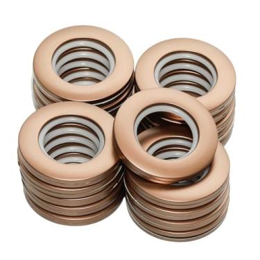 Imagem de Adyoney 20 argolas de plástico para cortina, anéis de ilhós de cortina ABS, anéis redondos, diâmetro interno 1-9/16" (40 mm), diâmetro externo 2,91" (74 mm), para varões de cortina de janela (café