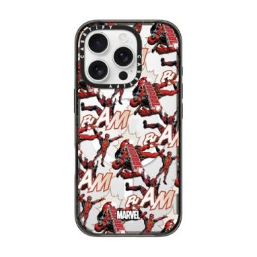 Imagem de CASETiFY Capa Impact para iPhone 16 Pro [Deadpool & Wolverine Co-Lab / Proteção contra quedas de 2 metros/Magsafe] - Capa padrão Deadpool - Preto transparente