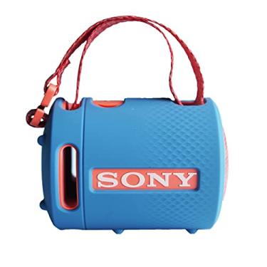 Imagem de Capa de silicone para Sony SRS XB13 Alto-falante compacto portátil sem fio extra baixo, capa protetora com pés em pé para acessórios de alto-falante Sony SRS-XB13 (azul)