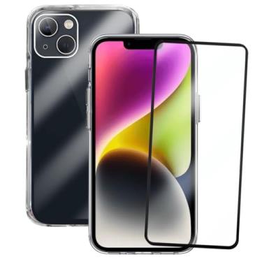 Imagem de Kit Proteção Compatível iPhone 14, Capinha Clear Case Space Transparente com Película de Vidro 3D