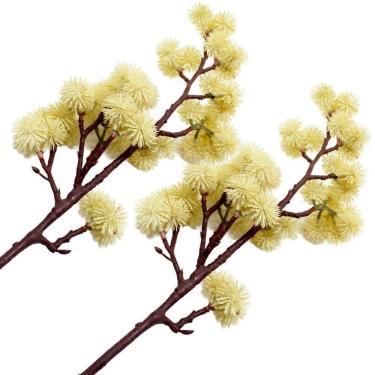 Imagem de Kit 2 Plantas Artificiais Mamona Jardim Ornamental De 70cm