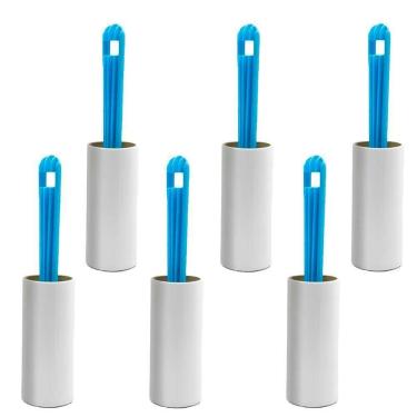 Imagem de Kit 6 Removedor De Pelos Adesivo Giratório 60 Folhas 20cm