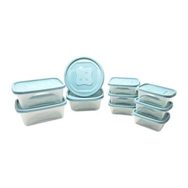 Imagem de Jogo de Pote Plástico Kit Prático com 10 Peças - Jaguar, Azul