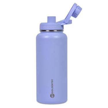 Imagem de Garrafa Térmica Aço Inox 1 Litro Com Bico Cor Lilás Goldentec, Goldent