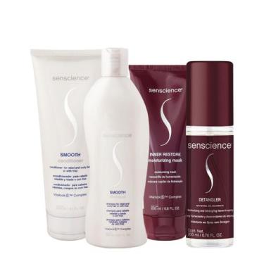 Imagem de Kit Senscience Smooth Inner Detangler Home Care Leave-in (4 produtos)