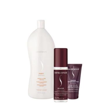 Imagem de Kit Senscience Purify Shampoo Renewal Máscara Detangler Leave-in (3 pr