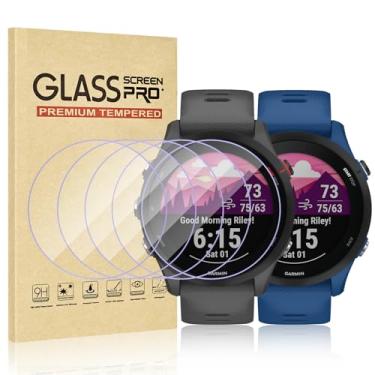 Imagem de Watbro [Pacote com 5] Protetor de tela para Garmin Forerunner 255/255 Music protetor de tela de vidro temperado, protetor de tela de vidro temperado, antiarranhões, sem bolhas, luz violeta