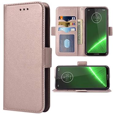 Imagem de Capa de telefone para Moto G7/G7+ Plus Folio Flip Wallet Case, couro PU com compartimentos para cartão de crédito, proteção de corpo inteiro, suporte, capa protetora para celular Motorola G7Plus Moto7