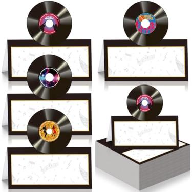 Imagem de Cinnvoice 48 peças de cartões musicais de mesa de festa dos anos 50 para assentos de adultos, cartões de lugar para barraca de comida, suprimentos de festa para decorações de festa de aniversário