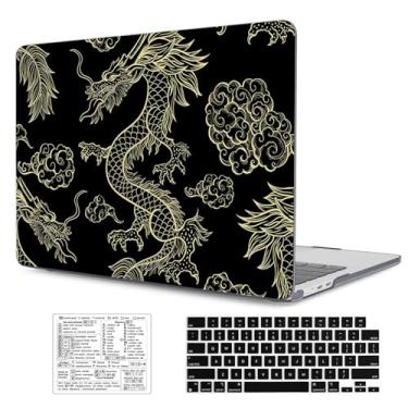 Imagem de QCzyc Capa de plástico durável compatível com MacBook Air de 15 polegadas versão 2023 2024 M3 A3114 A2941 M2 Chip durável com capa de teclado e adesivo de teclado Mac OS (Dragon)