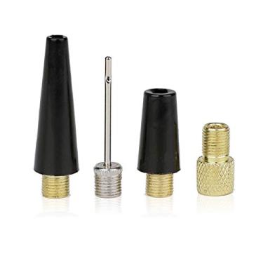 Imagem de Kit de inflação de bocal de balão de agulha de bomba de esfera adaptador de válvula de pneu de bicicleta Flammi para bomba de ar adaptador de inflador acessórios para bomba ou compressor de ar padrão (conjunto de adaptador de bocal de agulha 4 peças)