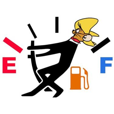 Imagem de Adesivos engraçados, decalque de alto consumo de gás, Happy S. Gonzales ajustando medidor de combustível vazio, decalque de vinil 5,5 x 10 cm para carros, caminhões, motocicletas, barcos, laptops,