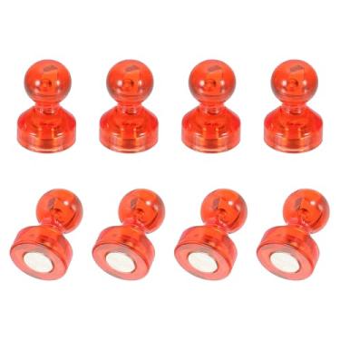 Imagem de PATIKIL 8 peças de pinos de ímãs, 0,7 x 0,5 ímãs fortes de geladeira quadro branco magnético tachinhas decorativas para geladeira Locker calendário escritório, laranja