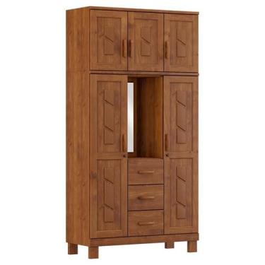 Imagem de Guarda Roupa Capelinha 5 Portas 3 Gavetas Cobre Imbuia - FN - Finestra