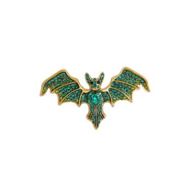 Imagem de Broche de morcego de strass gótico vintage Halloween cristal lapela broche de morcego escuro broche de vampiro gótico misterioso joia de bruxa festa de casamento jaqueta blazer roupas chapéu