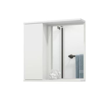 Imagem de Espelho com armário para banheiro de Parede com Prateleira Branco - Fh