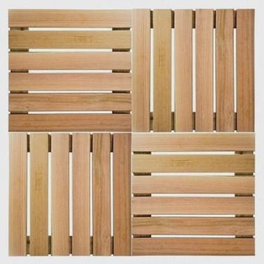 Imagem de Kit Deck de Madeira Modular Isabela 30cmx30cm com 20 Placas Eucalipto