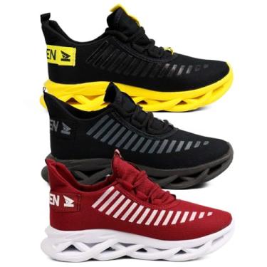 Imagem de Kit 3 Tênis Masculino Jaguar Academia Confortável Leve Casual Esportivo