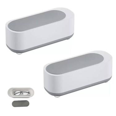 Imagem de Limpador Ultrassonico Joias Cordao Oculos Kit 2 unidades Acessorios Anel Pulseira Multiuso Estojo Alta Frequencia Portatil Limpeza Profunda