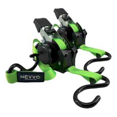 Imagem de Kit 2 Cintas Para Carga Catraca Automática Retrátil 3,6 Metros 680kg NEVVO