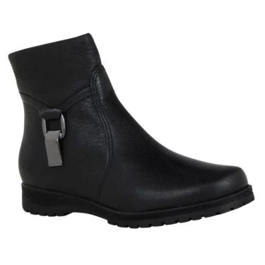 Imagem de Bota Bottero 369202 Feminino Preto cano curto de couro confortável
