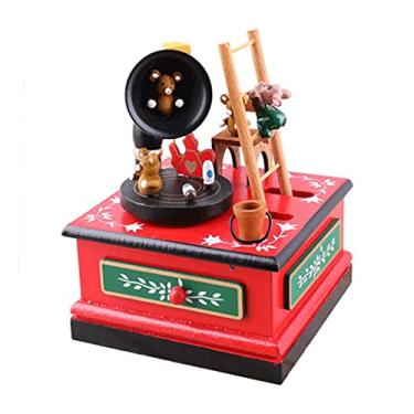 Imagem de WYUYIWH Merry-go-Round Papai Noel caixa de música brinquedo decoração de casa caixa de música Natal carrossel presente de aniversário