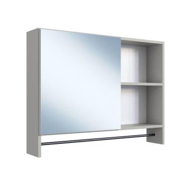 Imagem de Armário Espelheira Banheiro Arenas Porta Toalheiro e Nichos ES8020A