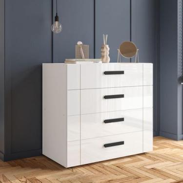 Imagem de Cômoda com 4 Gavetas Lisboa Branca Politorno