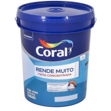 Imagem de Tinta Acrílica Rende Muito Fosco 20 Litros Branca - 5266120 - CORAL