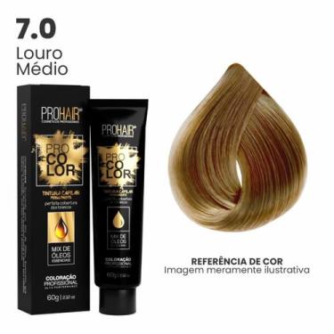 Imagem de Coloração Profissional 60g Pro Color - PROHAIR, 7.0 Louro Médio
