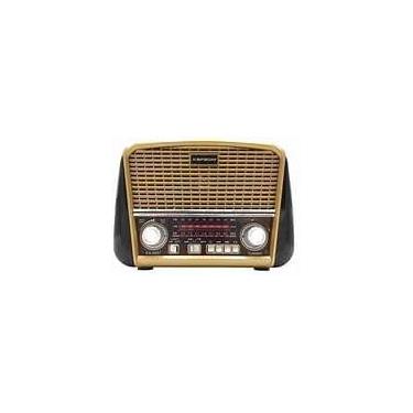 Imagem de Radio Retrô Vintage Bluetooth Am Fm Usb Xadrez Recarregável Bivolt Pilha Tomada Bateria e Lanterna Pen Drive Som Potente