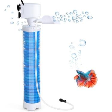 Imagem de Filtro de aquário multifuncional de 20 a 100 litros, bolha ajustável de até 320 GPH e filtro interno silencioso de modo duplo para filtração, oxigenação, circulação, máquina de ondas