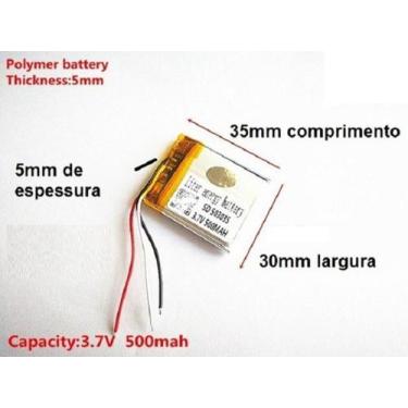 Imagem de Bateria Gps E Eletronicos 3,7 V 500 Mah Nova 3 Fios 3.7v - - bgb