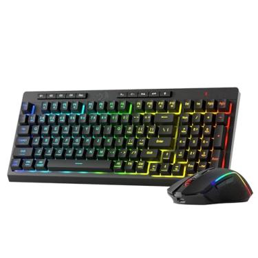 Imagem de Kit de Teclado e Mouse para Jogos Sem Fio Redragon