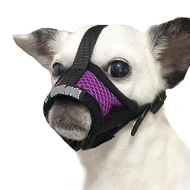 Imagem de MoiiLavin Focinheira para Cachorro, Focinheiras de Malha Respirável para Cães Pequenos de 5 A 15 Bls, Focinheira para Chihuahua para Morder E Latir, Focinheira Ajustável para Filhotes Xs Focinheira Ex