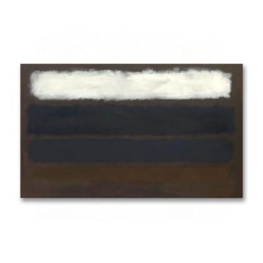 Imagem de Rothkoo, famosa arte de parede, reproduções de pintura a óleo, "No 14 (Horizontals, White Over Darks)", decoração de impressão em tela abstrata, pôster de parede grande moderno 70 x 112 cm sem moldura
