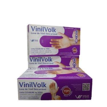 Imagem de Luva descartavel vinilica transp sem pó - p - Volk