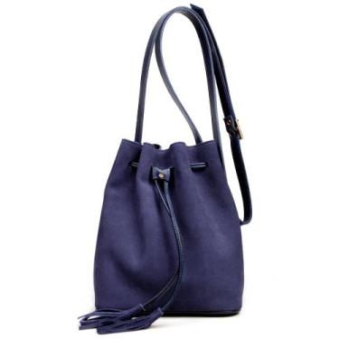 Imagem de Bolsa Transversal em Couro Camurça Artlux 9069, Azul