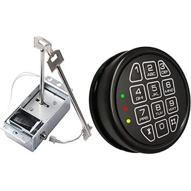 Imagem de Bloqueio seguro de substituição, trava solenóide segura com 2 teclas de substituição, teclado eletrônico preto, trava segura para trava de placa de circuito de cofre e porta de cofre