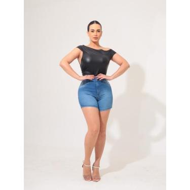 Imagem de Shorts Feminino Jeans Basico L3/4 - Razon Jeans, 44, Jeans