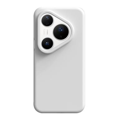 Imagem de HAOMRIYL Capa de silicone líquido para Huawei Pura 80 Ultra/80 Pro+/80 pro/80, leve, luxuosa, macia, proteção para câmera, não amarela, capa ultrafina, prata, 80 ultra