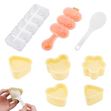 Imagem de Conjunto de Moldes para Onigiri, Prensa Musubi Divertida com Colher de Arroz Kit Antiaderente para Fazer Sushi Japonês Lancheira Bento Infantil