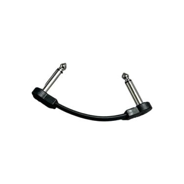 Imagem de KiBcsLic Cabo de Guitarra para Efeitos de Pedalboard, Cabo de Guitarra Macho para Macho de 1/4 de ângulo Reto, Som Nítido E Silencioso, Cabo de Pedal, 10cm Preto