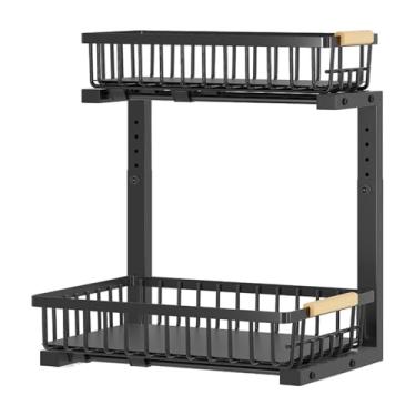 Imagem de SiaBiced Armazenamento Embaixo Da Pia com Cestos de Metal E Organizador de Utensílios, Preto 1