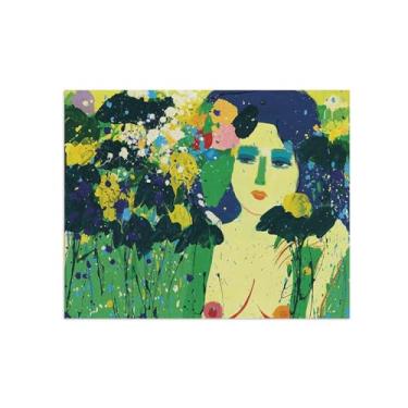 Imagem de Pintura Walasse Ting - Impressão em tela famosa - Imagens de arte de parede em tela para sala de estar - Impressão de reprodução em tela - Linda borboleta 70 x 90 cm 28 x 35 polegadas sem moldura